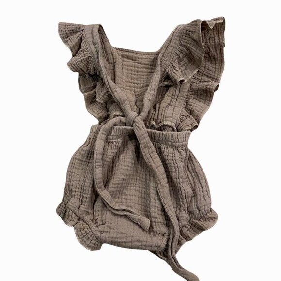 Toddler Infant Baby Girl Ruffle Sleeve Backless Romper Bodysuit Jumpsuit Outfit - Picture 5 of 7